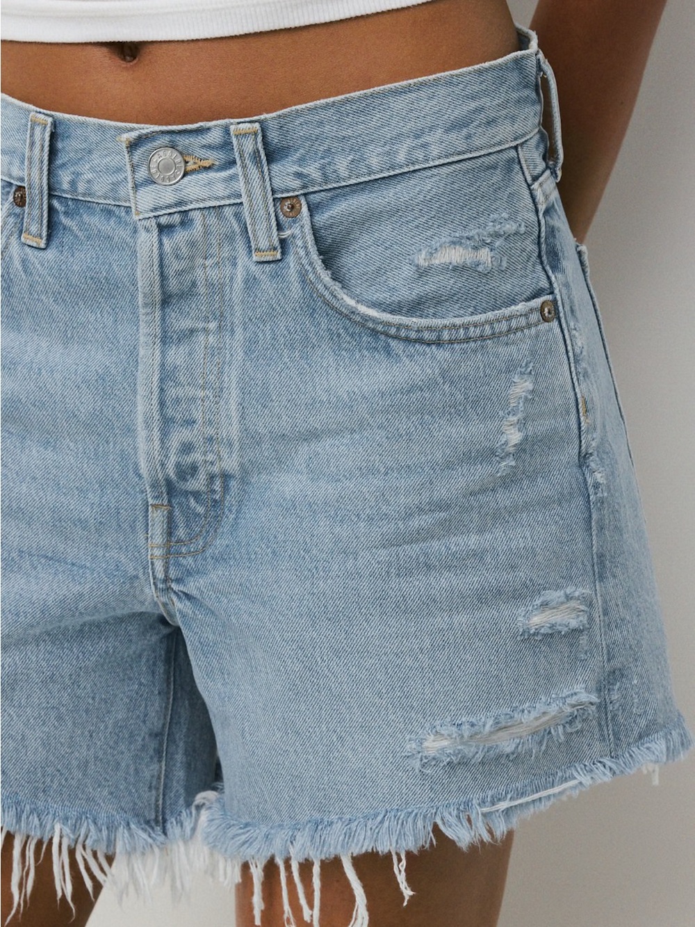 AGOLDE • Parker long denim shorts